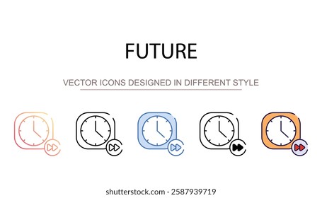 Future icon design with white background stock illustration