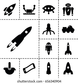 Future icon. set of 13 filled futureicons such as rocket, robot, ufo