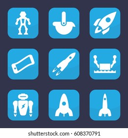 Future icon. set of 9 filled future icons such as rocket, robot