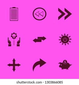 future icon set with left right arrows, out arrows and left arrow vector illustration