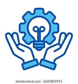 Iconos Del Futuro En Estilo Azul, Ilustración vectorial