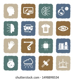Future Icons. Grunge Color Flat Design. Vector Illustration.