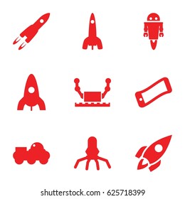 Future icons set. set of 9 future filled icons such as rocket, robot