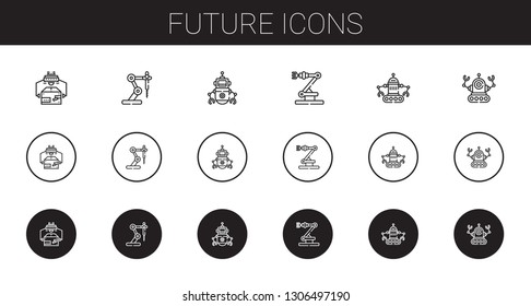 future icons set. Collection of future with industrial robot, robot. Editable and scalable future icons.
