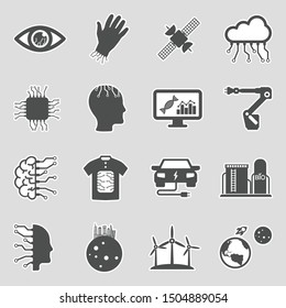 Future Icons. Sticker Design. Vector Illustration.