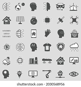 Future Icons. Sticker Design. Vector Illustration.