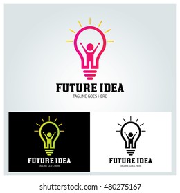 Future Idea logo design template. Bright future logo design concept. Vector illustration