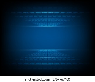 Künftige Ideen und fortschrittliche Verbindungstechnologie, abstrakt auf blauem Hintergrund