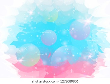 Future landscape with holographic cosmos and abstract universe background. 3d fluid. Futuristic gradient and shape. Liquid mountain silhouette with wavy glitch. Memphis future landscape.