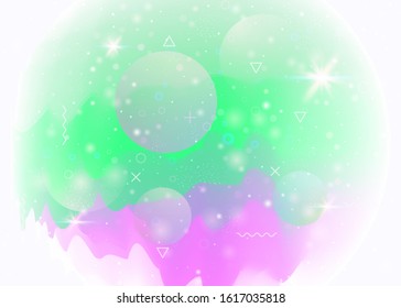 Future landscape with holographic cosmos and abstract universe background. 3d fluid. Futuristic gradient and shape. Pearlescent mountain silhouette with wavy glitch. Memphis future landscape.