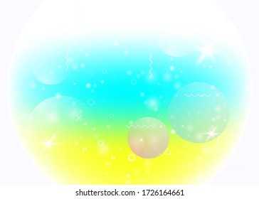 Future landscape with holographic cosmos and abstract universe background. Futuristic gradient and shape. 3d fluid. Bright mountain silhouette with wavy glitch. Memphis future landscape.