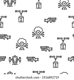 Ilustración de líneas delgadas del vector de dispositivos de vida futura sin problemas