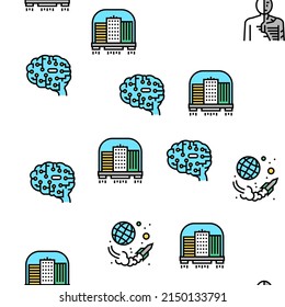 Ilustración de líneas delgadas del vector de dispositivos de vida futura sin problemas