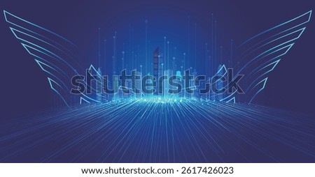 The future light scene of the technology city