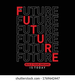 die zukünftige Kunsttypografie für Print-T-Shirt, Vektorgrafik