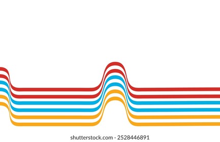 Future lines in 3D perspective vector abstract background, waves color linear composition, optical illusion op art. parallel curved lines background.