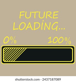 Future loading concept. Progress bar next loading. Vector illustration suitable for career, self-improvement, motivation, personal development or business development. Hand drawn concept.