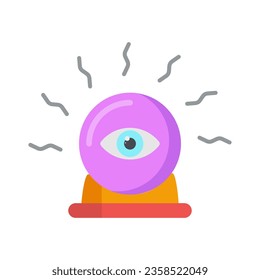 The future of the magic crystal ball. Witch and sorcery symbol, icon vector illustration, isolated on white background