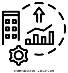 Ilustración vectorial de la línea de iconos de acceso al mercado futuro