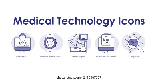 Future Medical Technology Icons with editable stroke.
