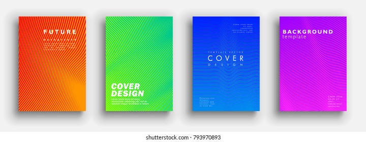 Future minimal covers design. Colorful halftone gradients. Background geometric patterns. Vector template brochures, flyers, presentations, leaflet, magazine a4 size