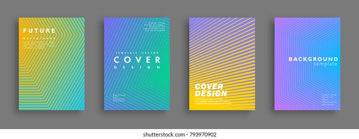 Future minimal covers design. Colorful halftone gradients. Background geometric patterns. Vector template brochures, flyers, presentations, leaflet, magazine a4 size