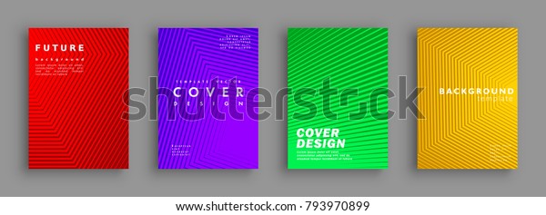 Future Minimal Covers Design Colorful Halftone Stock Vector (royalty 