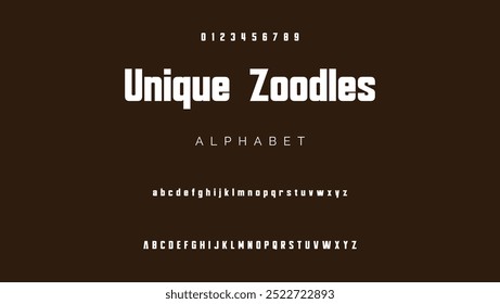 Futura fuente de alfabeto moderno. Tipografía Fuentes de estilo urbano para el deporte, tecnología, digital, diseño de logotipo de película