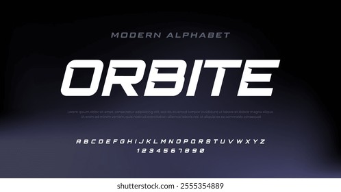 Future modern alphabet font. Typography techno style fonts for digital, brand, aplication, movie, logo design