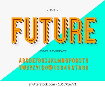 Future modern typeface. Font colorful style for poster, t shirt, animation, video,  printing, decoration. Cool alphabet trend typography. Vector Illustration 10 eps