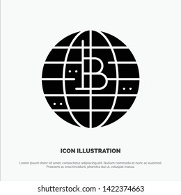 Future Money, Bitcoin, Block chain, Crypto currency, Decentralized solid Glyph Icon vector