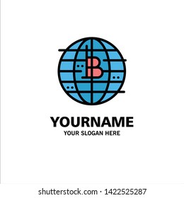 Future Money, Bitcoin, Block chain, Crypto currency, Decentralized Business Logo Template. Flat Color