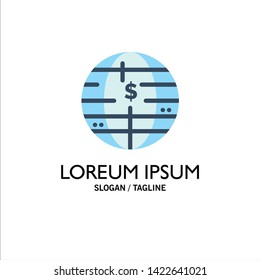 Future Of Money, Bitcoin, Block chain, Crypto currency, Decentralized Business Logo Template. Flat Color