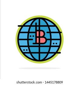 Future Money, Bitcoin, Block chain, Crypto currency, Decentralized Abstract Circle Background Flat color Icon