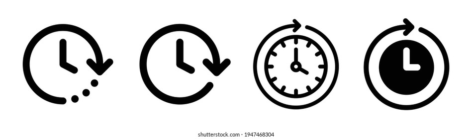 Future next events vector icon isolated on white background. Clock go forward in time.