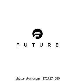 vector de diseño de logotipo futuro, con concepto inicial de letra f y monograma