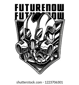 Future Now Black n White Illustration