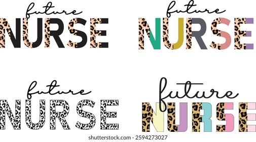 Future Nurse Half Leopard, cheetah, Sublimation, nursing life