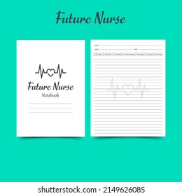 Future Nurse Notebook Journal Log Book KDP Interior. newborn printable tracker, planner, notebook, mood diary.
