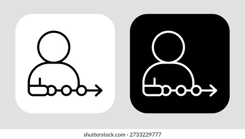 Future Orientation Icon In Black and White Line Style