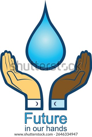 Future in our hands vector illustration created within Adobe illustrator a part of the world leading graphic software company Adobe Creative Cloud.