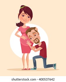 Future parents. Vector flat cartoon illustration