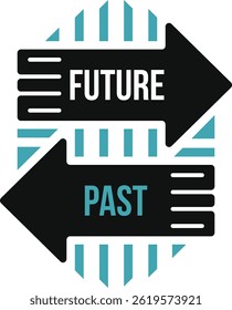 Future and Past Concept Graphic Board Vector.