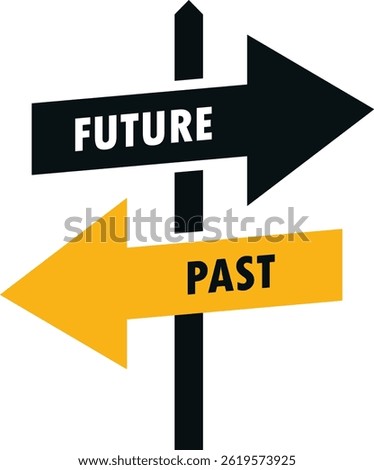 Future and Past Concept Graphic Board Vector.