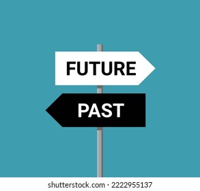 Future past present board icon. Now pas and future way destiny sign