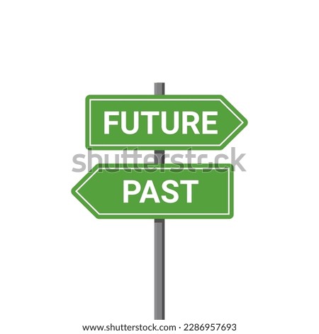 Future past present board icon. Now pas and future way destiny sign