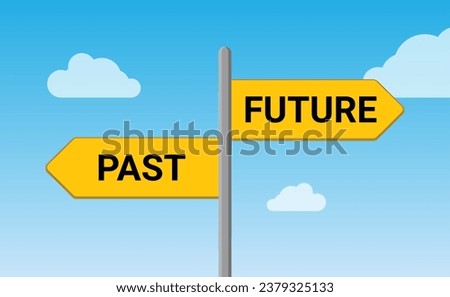 Future past present board icon. Now pas and future way destiny sign