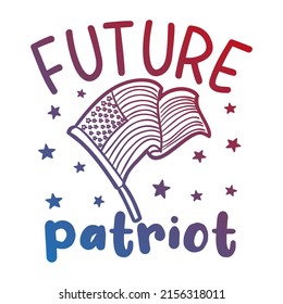 Future Patriot Illustration Clip Art Design Shape. United States of America Silhouette Icon Vector.
