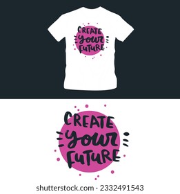 future phrase t shirt print design. Minimalistic trendy typography on short sleeve shirt editable template Design Illustration