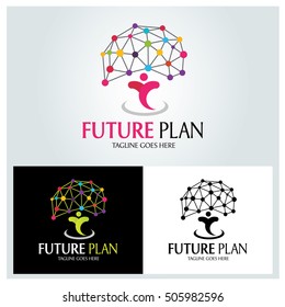 Future Plan Logo Design Template ,Brain Concept ,Vector Illustration